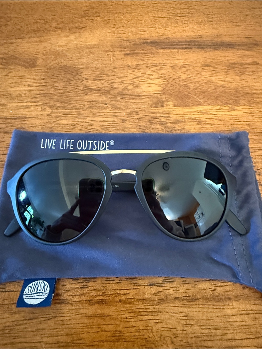 Sunski Plovers Black Polarized Aviator Sunglasses